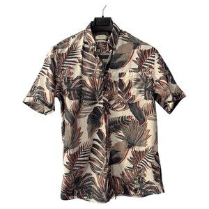 Jacks sportswear Linen blend 3d style tropical print shirt size medium‎